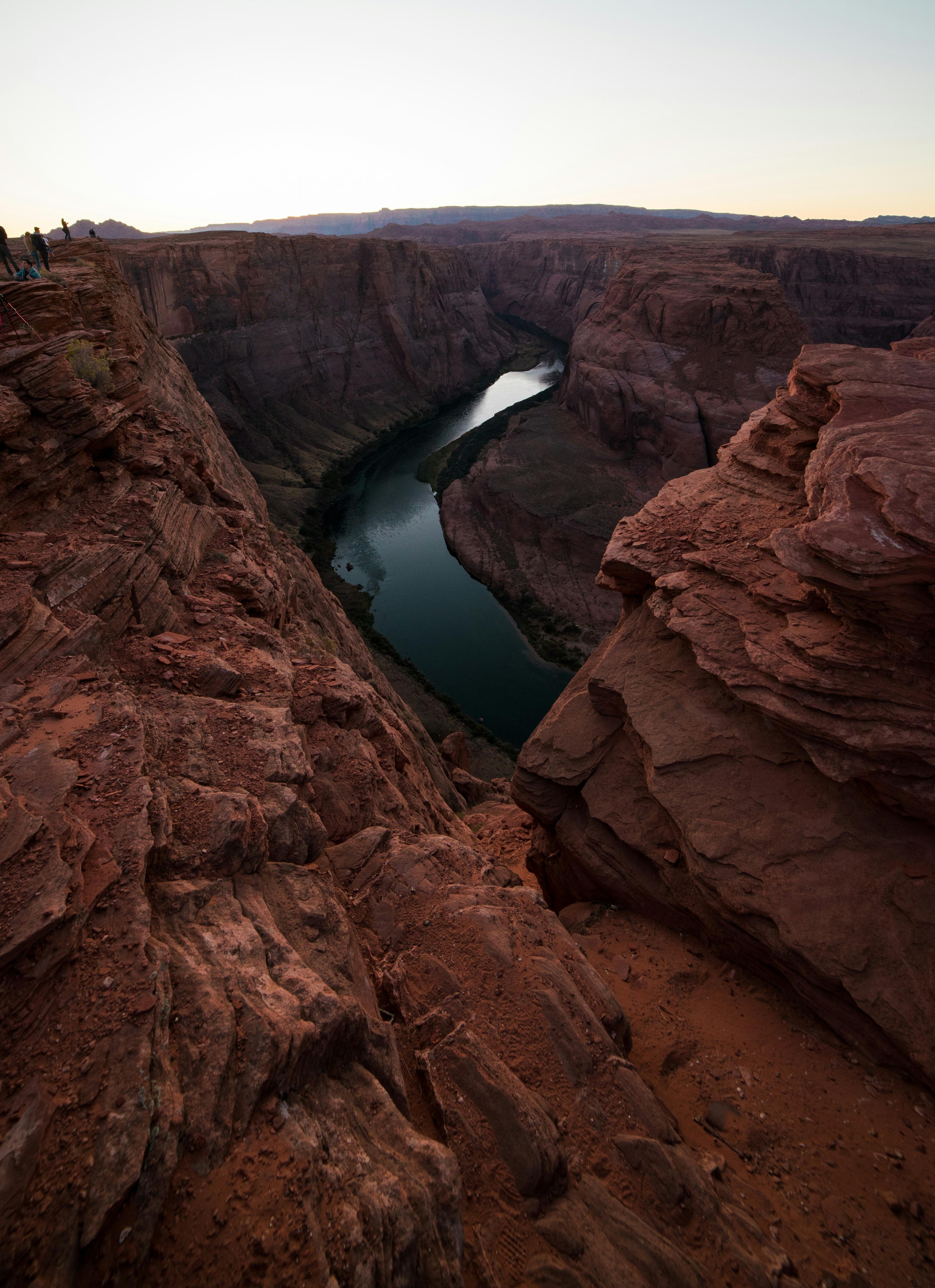 Red Rock Canyon scenic overlook near Las Vegas with dramatic red sandstone formations at sunset